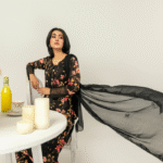 Black Linen Stitched Suit 3-Piece - Image 3