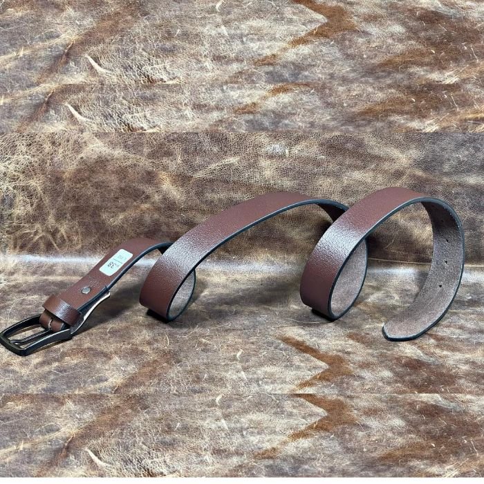 brown buffalo leather belt