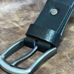 black buffalo leather belt