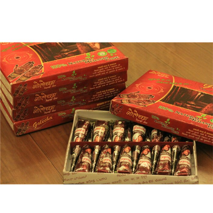 Brown Henna Hand Painted Cream - 12pc Set - Image 5