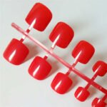 Bright Green Acrylic Fake Nails - Square Press On Toes - Image 3