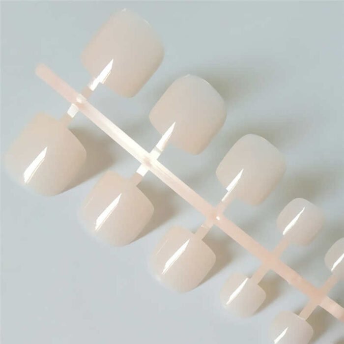 Bright Green Acrylic Fake Nails - Square Press On Toes - Image 4