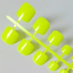 Bright Green Acrylic Fake Nails - Square Press On Toes - Image 7
