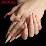 Trapezoidal Coffin Fake Nails - Ballet Length Nail Set - Image 6