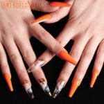 Trapezoidal Coffin Fake Nails - Ballet Length Nail Set - Image 5