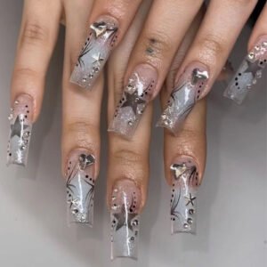 rhinestone patch nails