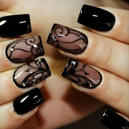 black vine nails