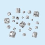 Silver Diamond Toe Nails - Full Coverage Glam - Image 8