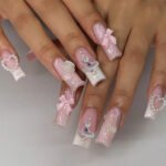 flower bow tie nails