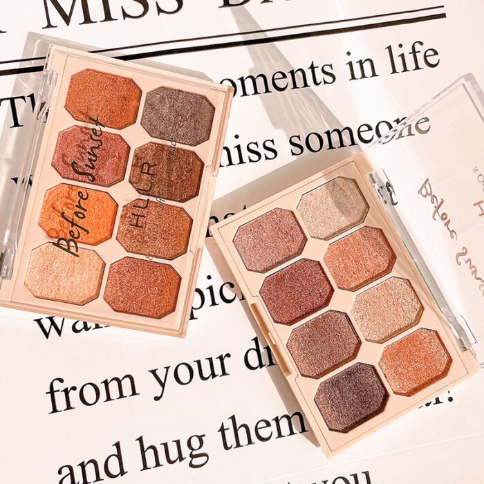 Pearl Milk Tea Eyeshadow Palette – 8 Matte & Shimmer Shades - Image 3