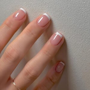 white French fake nails