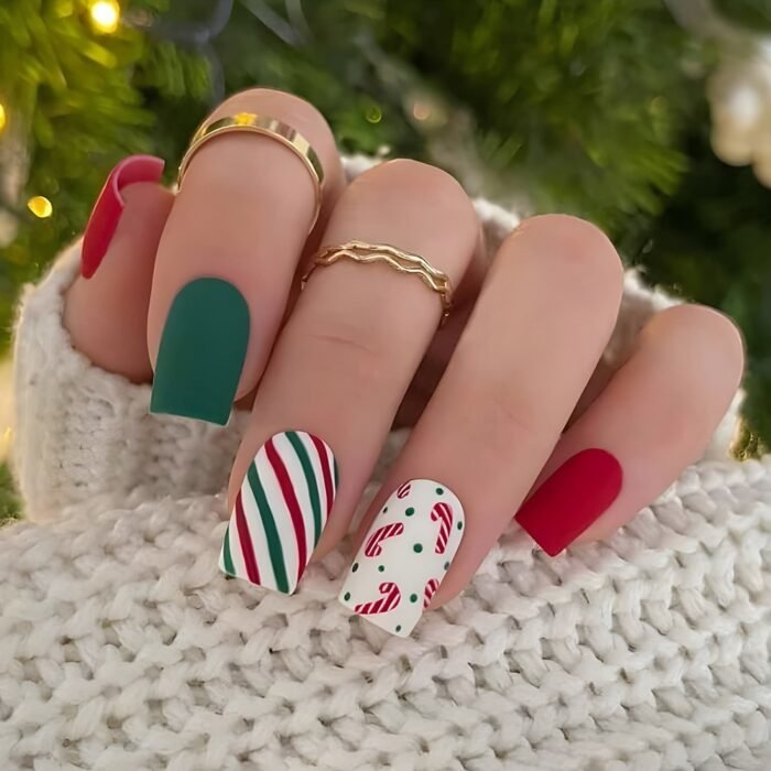 Christmas Fake Nails - Festive Nail Stickers - Image 5