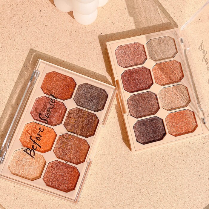Pearl Milk Tea Eyeshadow Palette – 8 Matte & Shimmer Shades - Image 2